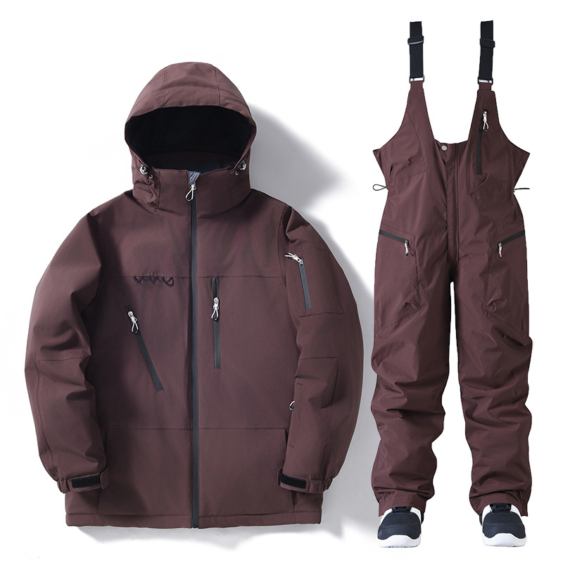 Suit Set Outdoor Windproof And Waterproof Snowboard Alpine Ski Jacket And Pants