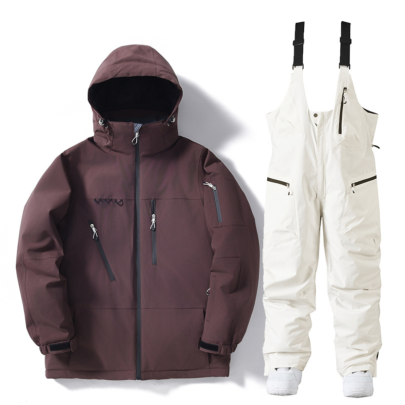 Suit Set Outdoor Windproof And Waterproof Snowboard Alpine Ski Jacket And Pants