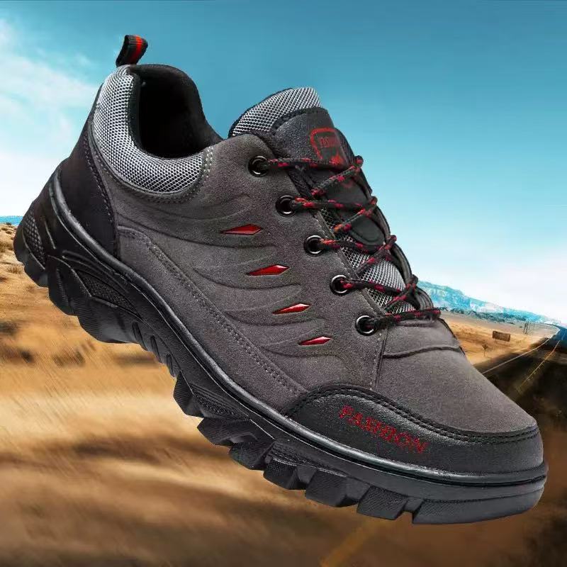 Men's Outdoor Round-Toe Flat-Heel Casual Hiking Shoes