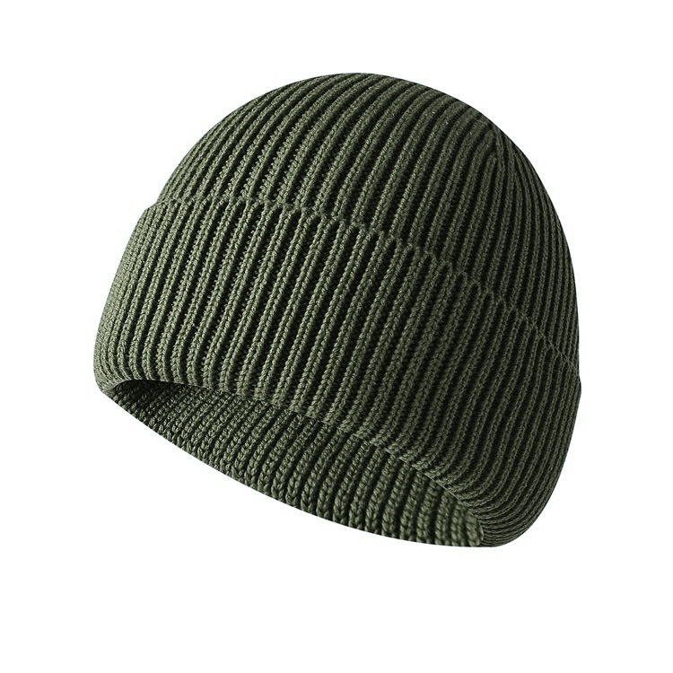 Thickened Knitted With Cotton Flip-up Lining, Outdoor Sports Ski Warm Hat