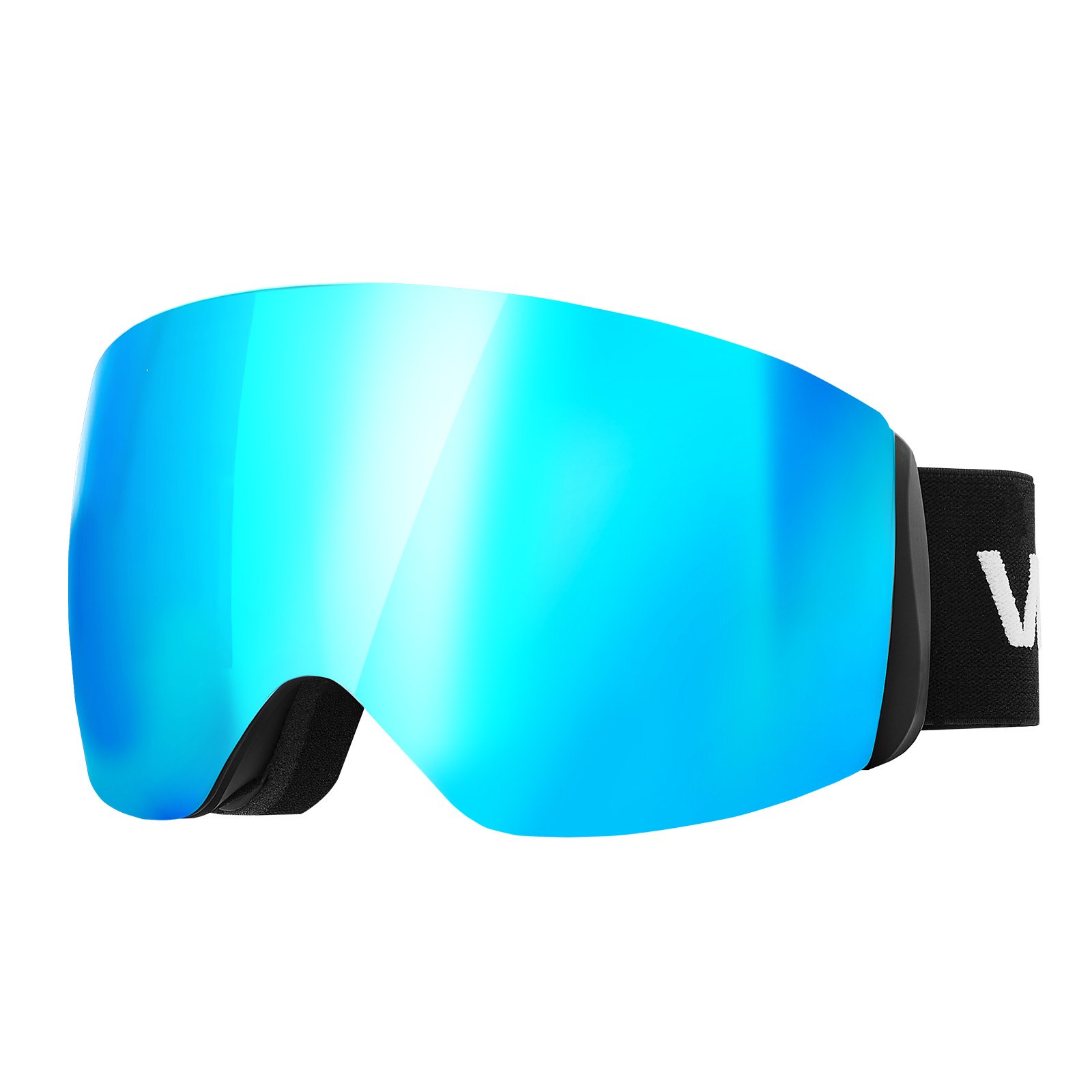 Frameless Ski Goggles, Spherical Lens With Blue Revo Coating, OTG Anti Fog Snow Goggles For Men Women Youth, TPU Frame & Ventilation Structure, Suitable For Skiing, Skating, Snowboarding