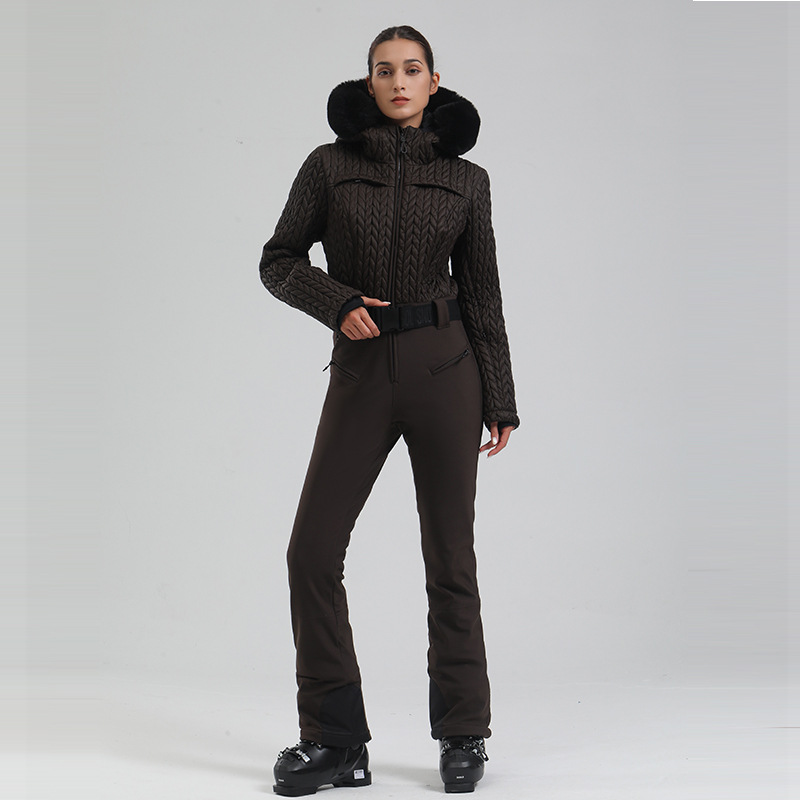 Waterproof Thermal And Windproof Sports Outdoor Women's One-piece Ski Suit