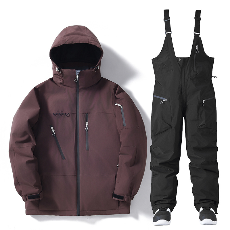 Suit Set Outdoor Windproof And Waterproof Snowboard Alpine Ski Jacket And Pants