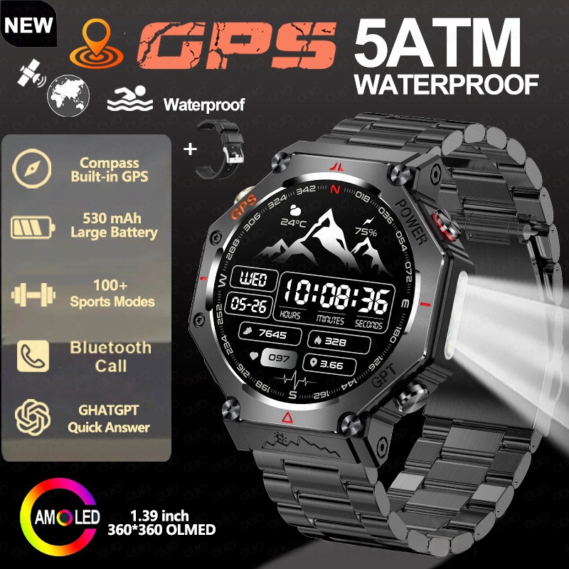 Multifunctional Outdoor Flashlight Smart Waterproof Watch
